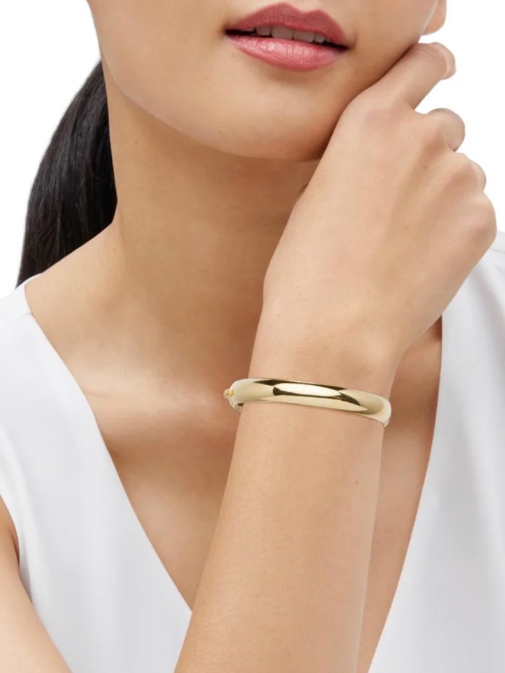 R.H. Macy & Co. 18K Gold-Plated Sterling Silver Tube Hinge Bangle Bracelet